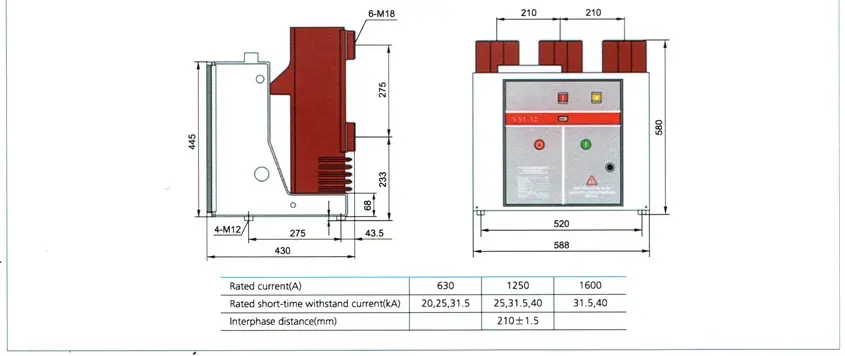 high-voltage alternating-current vacuum circuit breaker